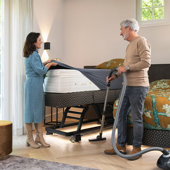 Schoonmaken rondom uw hoog-laag boxspring 